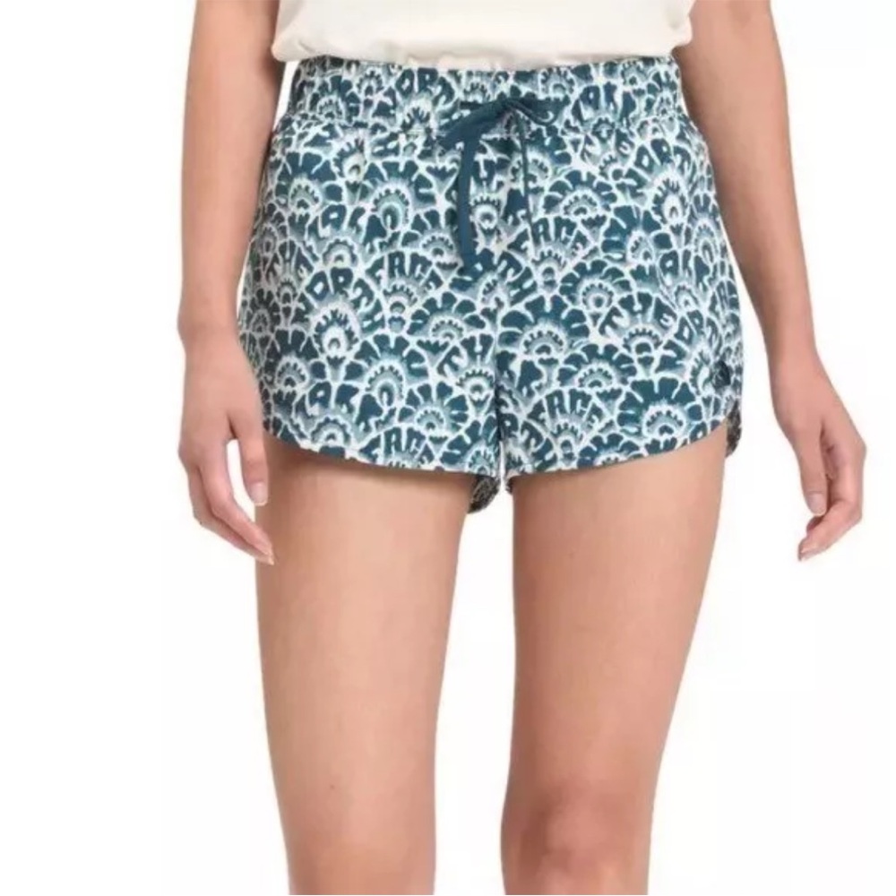 The North Face Class V Mini Blue Geometric Nylon Shorts Size Large